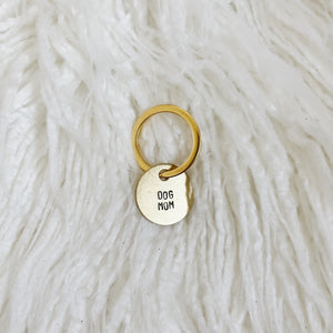 dog mom mini brass tag