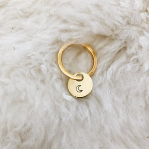 tiny moon brass tag