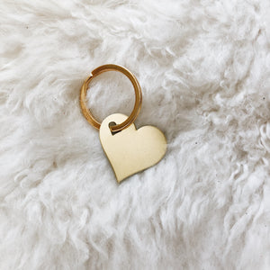 personalized brass heart tag