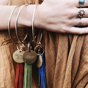 large brass o ring keychain