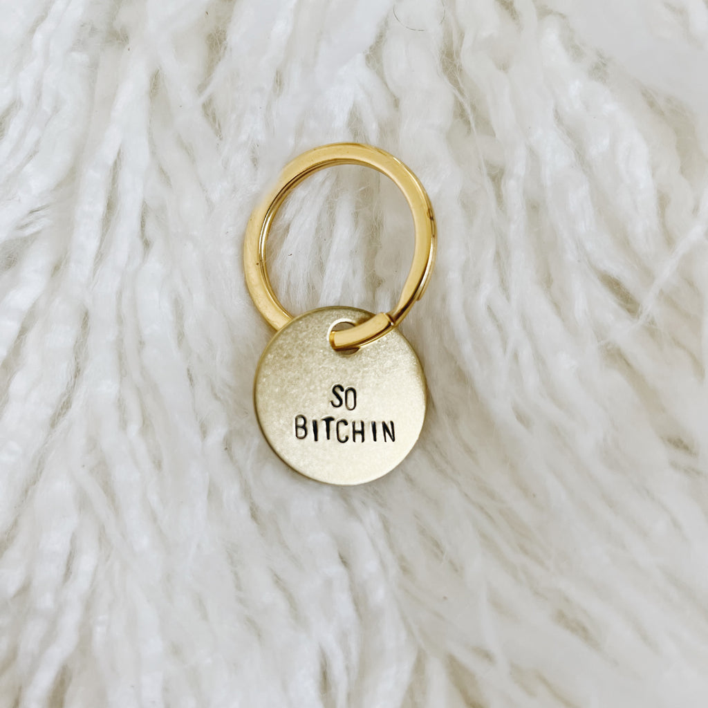 so bitchin mini brass tag