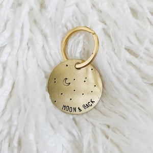moon & back brass tag