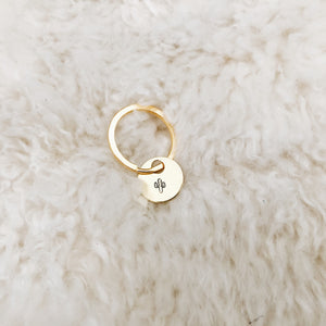 tiny cactus brass tag