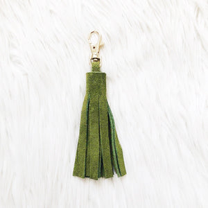hunter suede tassel keychain