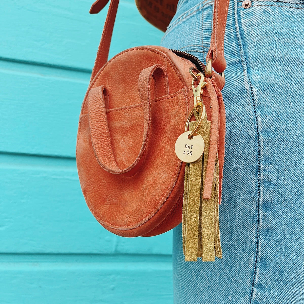 hunter suede tassel keychain