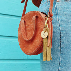 hunter suede tassel keychain