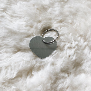personalized silver heart tag